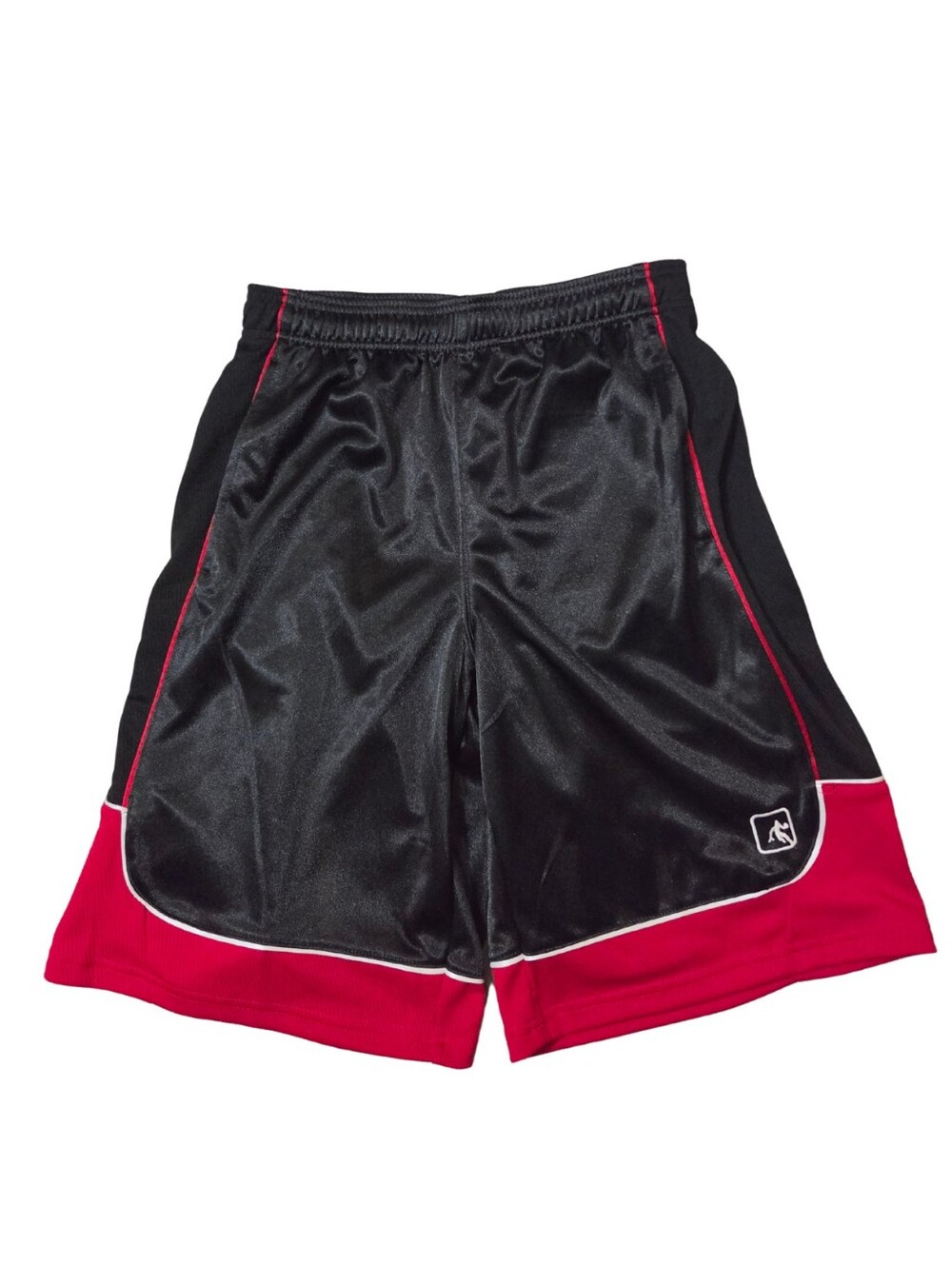 AND1 Black Red Basketball Shorts Mens Small Drawstring Retro 11" Inseam Athletic